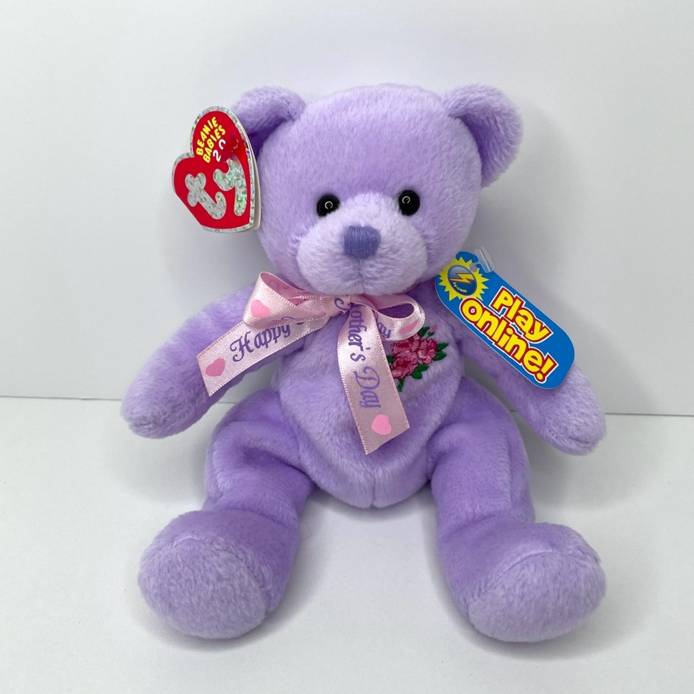 Ty Beanie Baby “Happy Mother’s Day” the Purple Bear Plush